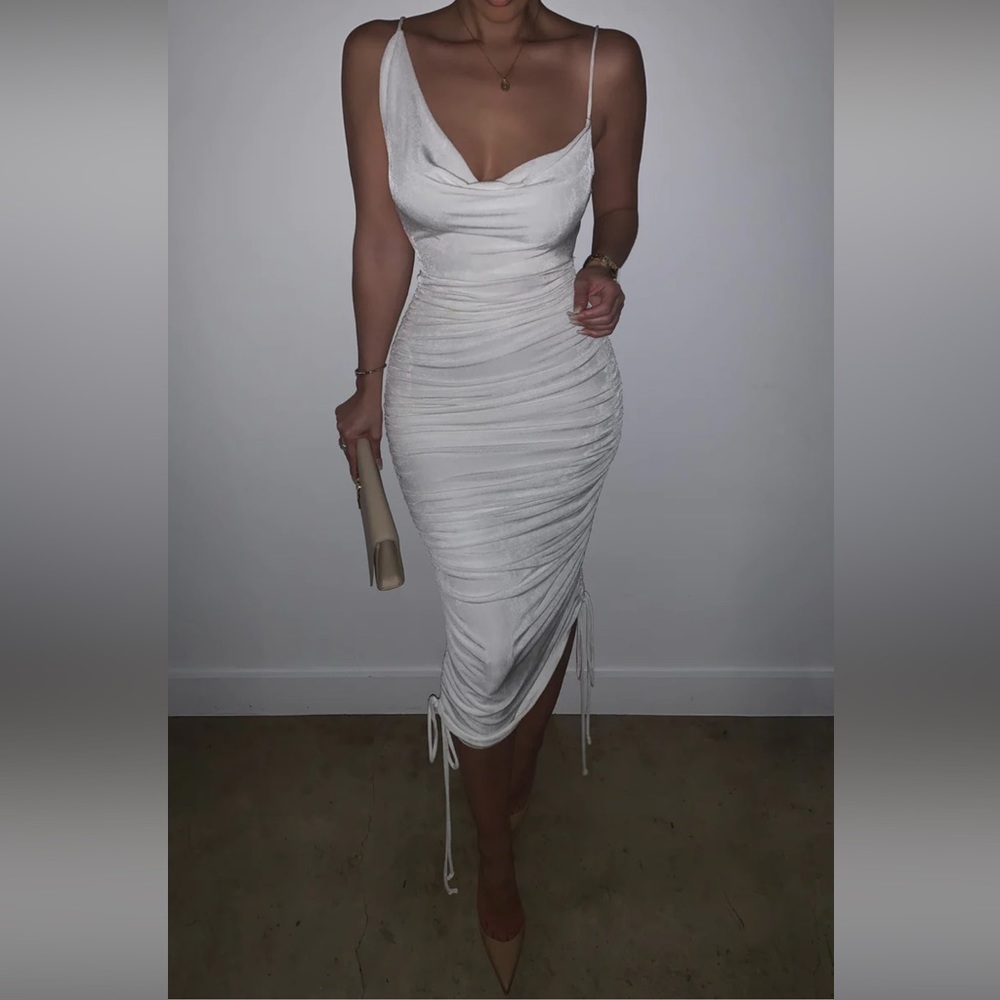 JLUXLABEL IVORY WOJEK SLINKY DRESS